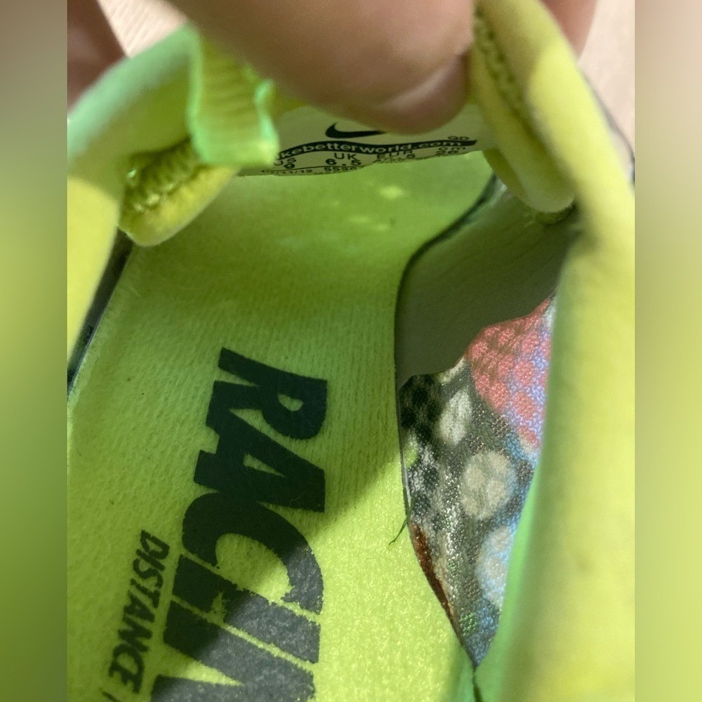 Nike Zoom Neon Highlighter Yellow Track Shoes w/Black and Pink Accents - Picture 15 of 16
